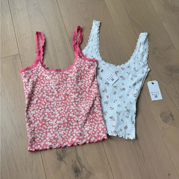 Billabong Lace Trim Tank Tops - Picture 1 of 3